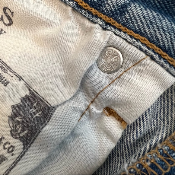 Levi's 501 Skinny Non Stretch Classic Blue Distressed Women's Jeans 31 X 30 NWT - Picture 12 of 14